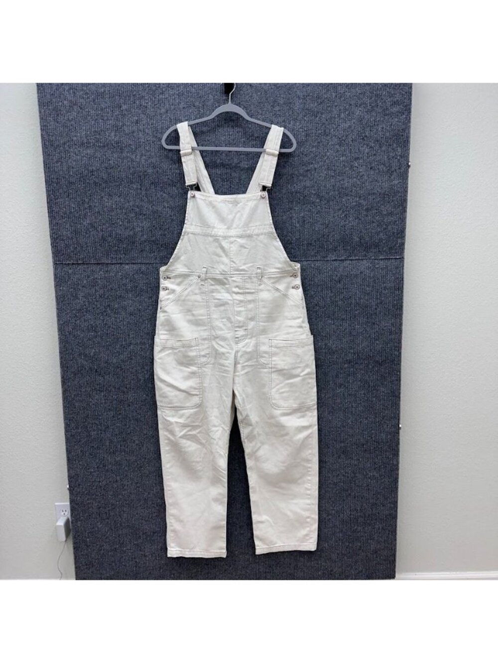 We The Free People Denim Straight Leg Cotton Overalls Workwear Utility Womens XL